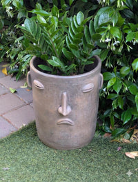 Sad Face Planter | Handmade Mexican Pottery | Artisan Flower Pot Home Decor