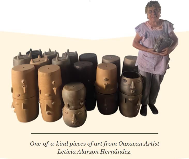 Big Face Planter | Whistler with Mustache is Handmade Pottery from Atzompa, Mexico