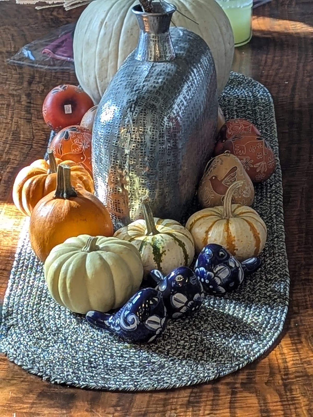 Talavera Birdie, Blue & White | Handpainted Ceramic Bird from Mexico for Home or Garden Decor