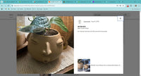 White Round Whistler Ceramic Face Planter | Handmade Mexican Clay Pottery