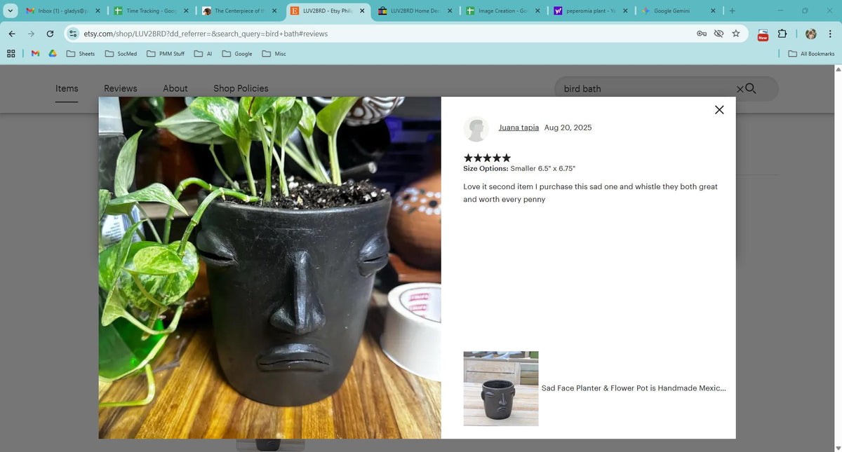 Sad Face Planter | Handmade Pottery from Atzompa, Mexico