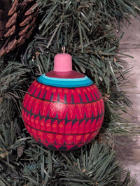 Christmas Tree Ornament #26 is Hand-Painted Mexican Bulb & Festive Holiday Decor