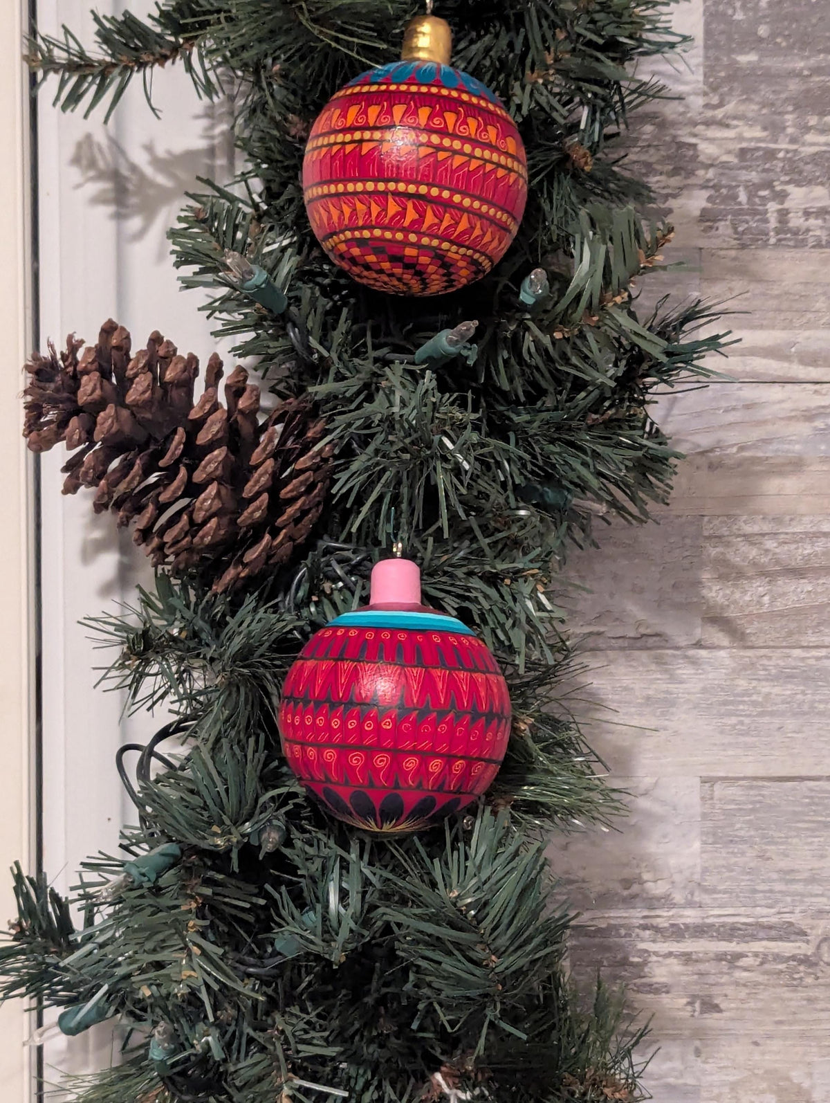 Christmas Tree Ornament #26 is Hand-Painted Mexican Bulb & Festive Holiday Decor