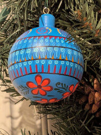Christmas Tree Ornament #27 is Hand-Painted Mexican Bulb & Festive Holiday Decor