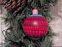 Christmas Tree Ornament #26 is Hand-Painted Mexican Bulb & Festive Holiday Decor
