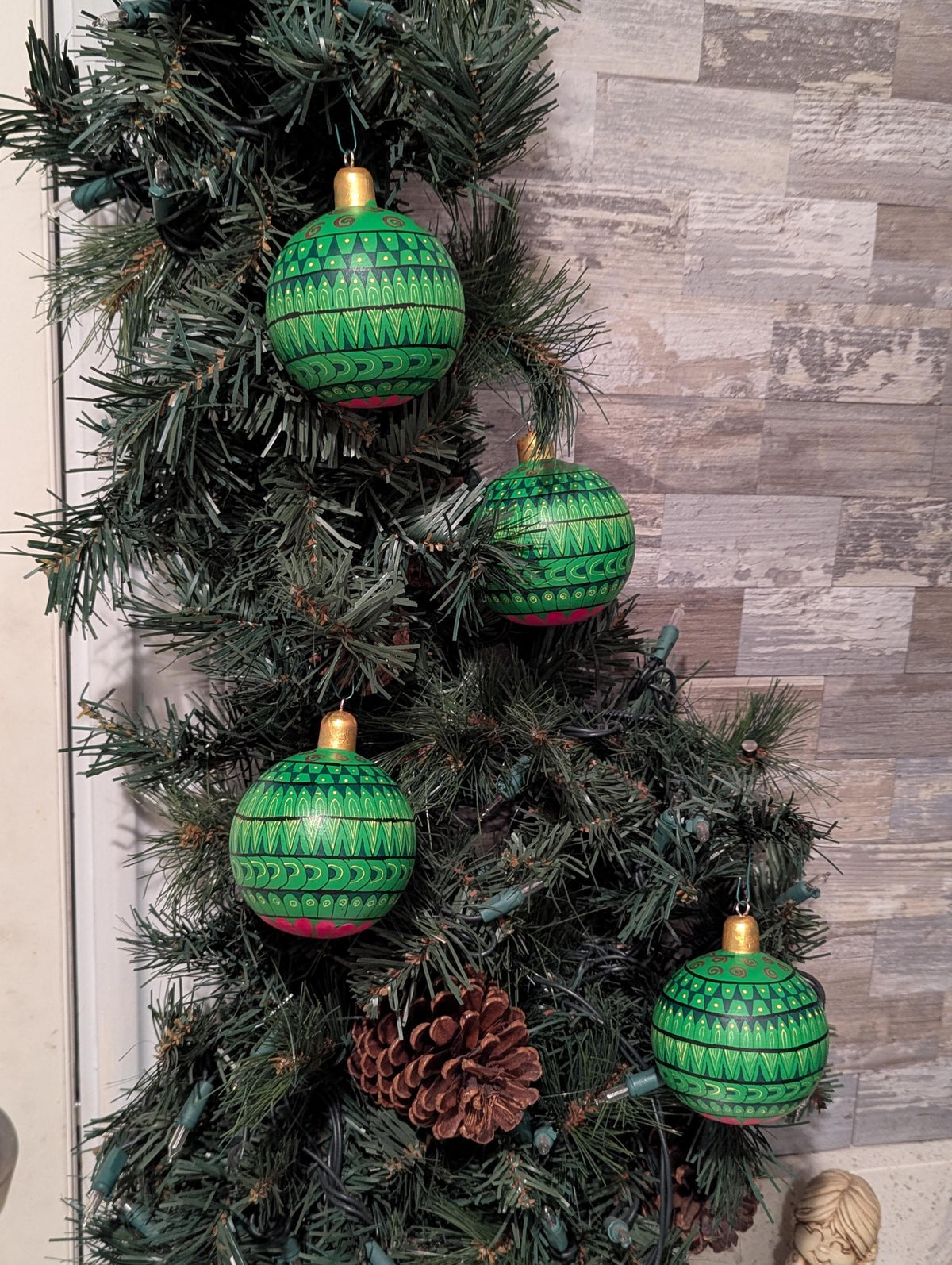 Christmas Tree Ornament #29 is Hand-Painted Mexican Bulb & Festive Holiday Decor