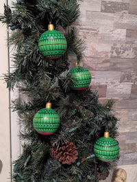 Christmas Tree Ornament #29 is Hand-Painted Mexican Bulb & Festive Holiday Decor