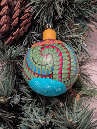 Christmas Tree Ornament #31 is Hand-Painted Mexican Bulb & Festive Holiday Decor