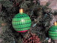 Christmas Tree Ornament #29 is Hand-Painted Mexican Bulb & Festive Holiday Decor