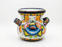 Butterfly Flower Pot | 10.5" Tall Ceramic Talavera Planter is Handmade Mexican Pottery