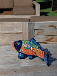 Handmade Talavera Fish, Mexican Pottery Decor