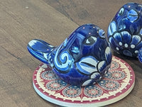 Talavera Birdie, Blue & White | Handpainted Ceramic Bird from Mexico for Home or Garden Decor