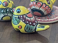 Talavera Birdie, Yellowish | Handpainted Ceramic Bird from Mexico for Home or Garden Decor