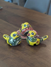 Talavera Birdie, Yellowish | Handpainted Ceramic Bird from Mexico for Home or Garden Decor