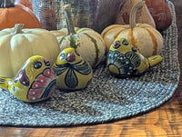 Talavera Birdie, Yellowish | Handpainted Ceramic Bird from Mexico for Home or Garden Decor