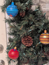 Christmas Tree Ornament #24 is Hand-Painted Mexican Bulb & Festive Holiday Decor