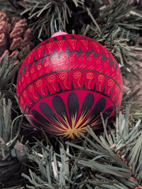 Christmas Tree Ornament #26 is Hand-Painted Mexican Bulb & Festive Holiday Decor