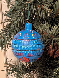 Christmas Tree Ornament #27 is Hand-Painted Mexican Bulb & Festive Holiday Decor