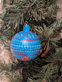 Christmas Tree Ornament #27 is Hand-Painted Mexican Bulb & Festive Holiday Decor