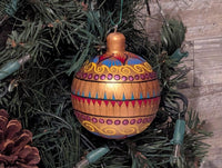 Christmas Tree Ornament #28 is Hand-Painted Mexican Bulb & Festive Holiday Decor