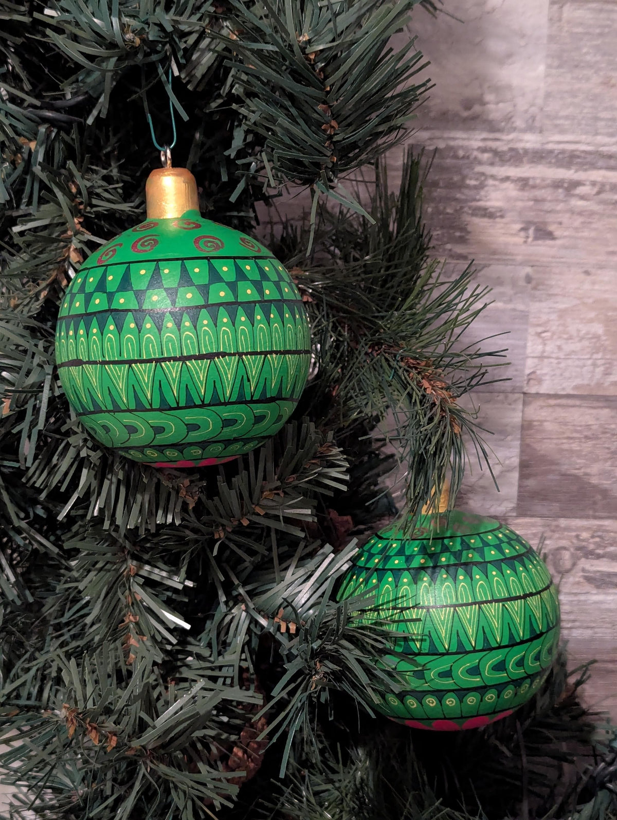 Christmas Tree Ornament #29 is Hand-Painted Mexican Bulb & Festive Holiday Decor