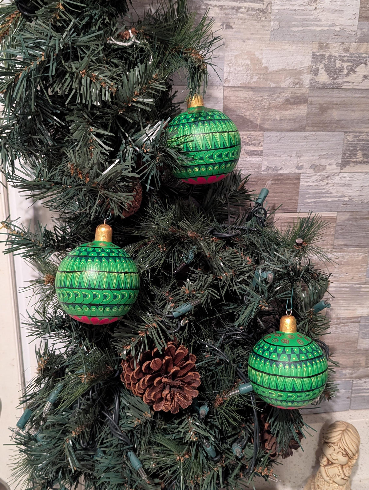 Christmas Tree Ornament #29 is Hand-Painted Mexican Bulb & Festive Holiday Decor