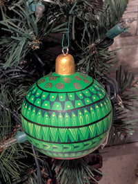 Christmas Tree Ornament #29 is Hand-Painted Mexican Bulb & Festive Holiday Decor