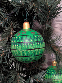 Christmas Tree Ornament #29 is Hand-Painted Mexican Bulb & Festive Holiday Decor