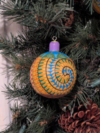 Christmas Tree Ornament #32 is Hand-Painted Mexican Bulb & Festive Holiday Decor