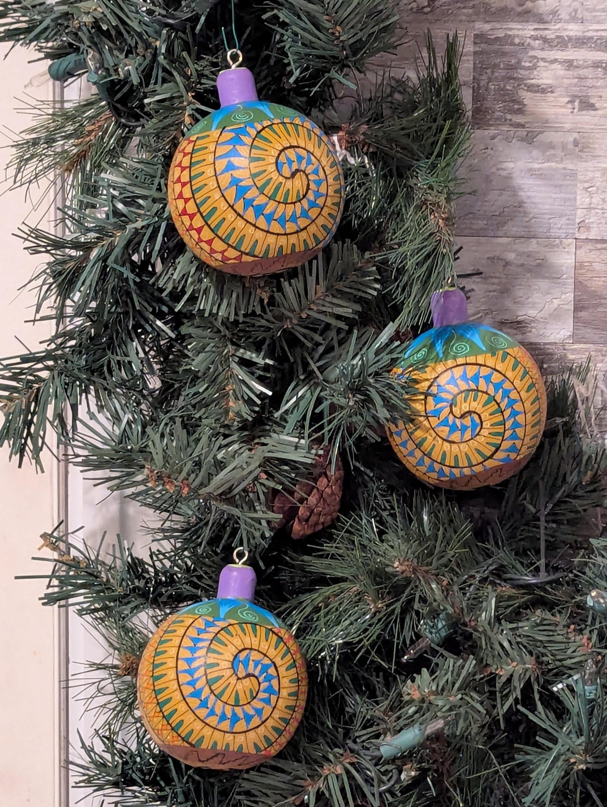 Christmas Tree Ornament #32 is Hand-Painted Mexican Bulb & Festive Holiday Decor