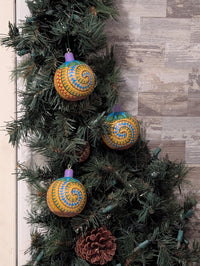 Christmas Tree Ornament #32 is Hand-Painted Mexican Bulb & Festive Holiday Decor