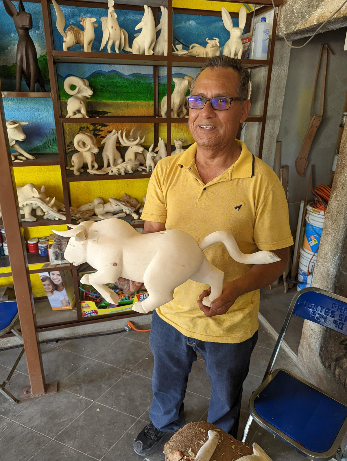 Alebrije Chihuahua Figurine | Hand-Carved & Hand Painted Mexican Folk Art from Oaxaca