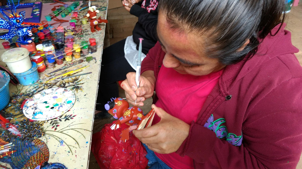 Christmas Tree Ornament #30 is Hand-Painted Mexican Bulb & Festive Holiday Decor