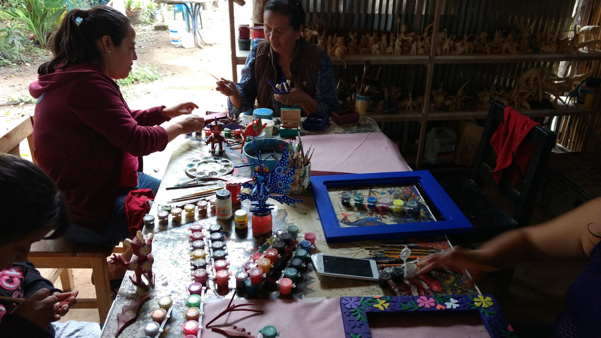 Christmas Tree Ornament #32 is Hand-Painted Mexican Bulb & Festive Holiday Decor