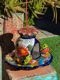 Talavera Bird Feeder, Handmade Mexican Ceramic Feeding Station