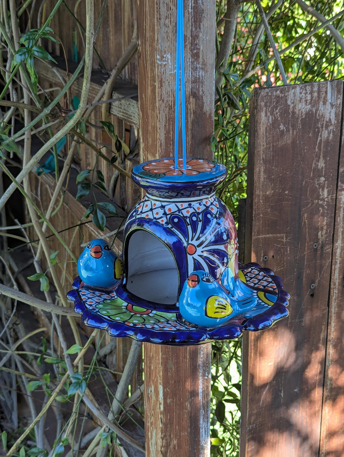 Talavera Bird Feeder, Handmade Mexican Ceramic Feeding Station