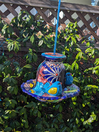 Talavera Bird Feeder, Handmade Mexican Ceramic Feeding Station