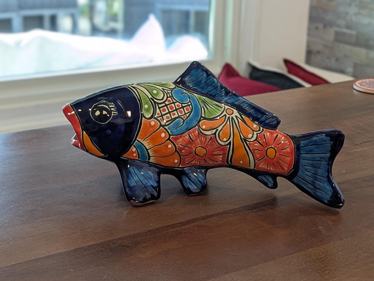 Handmade Talavera Fish, Mexican Pottery Decor