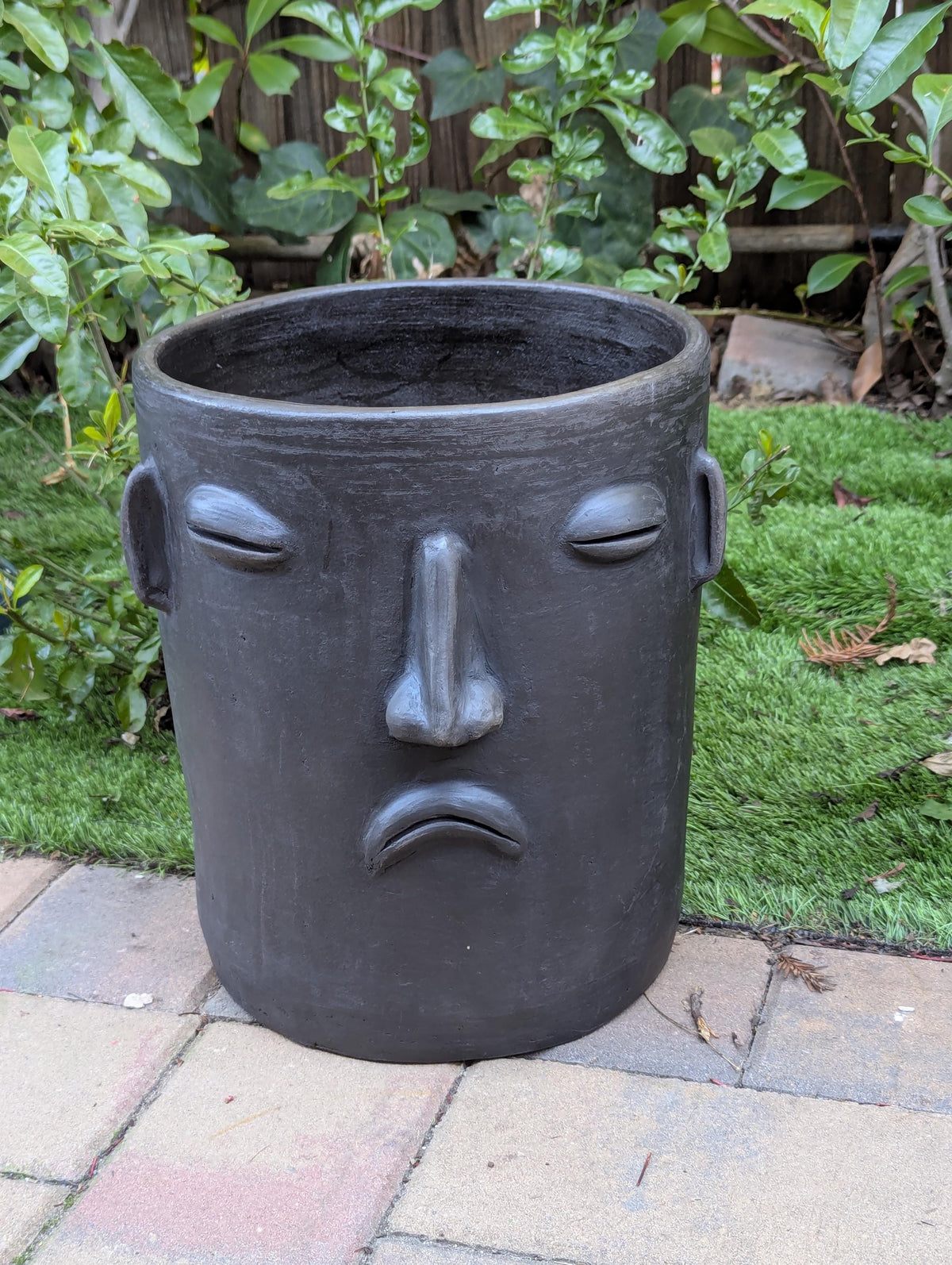 Sad Face Planter | Handmade Mexican Pottery | Artisan Flower Pot Home Decor
