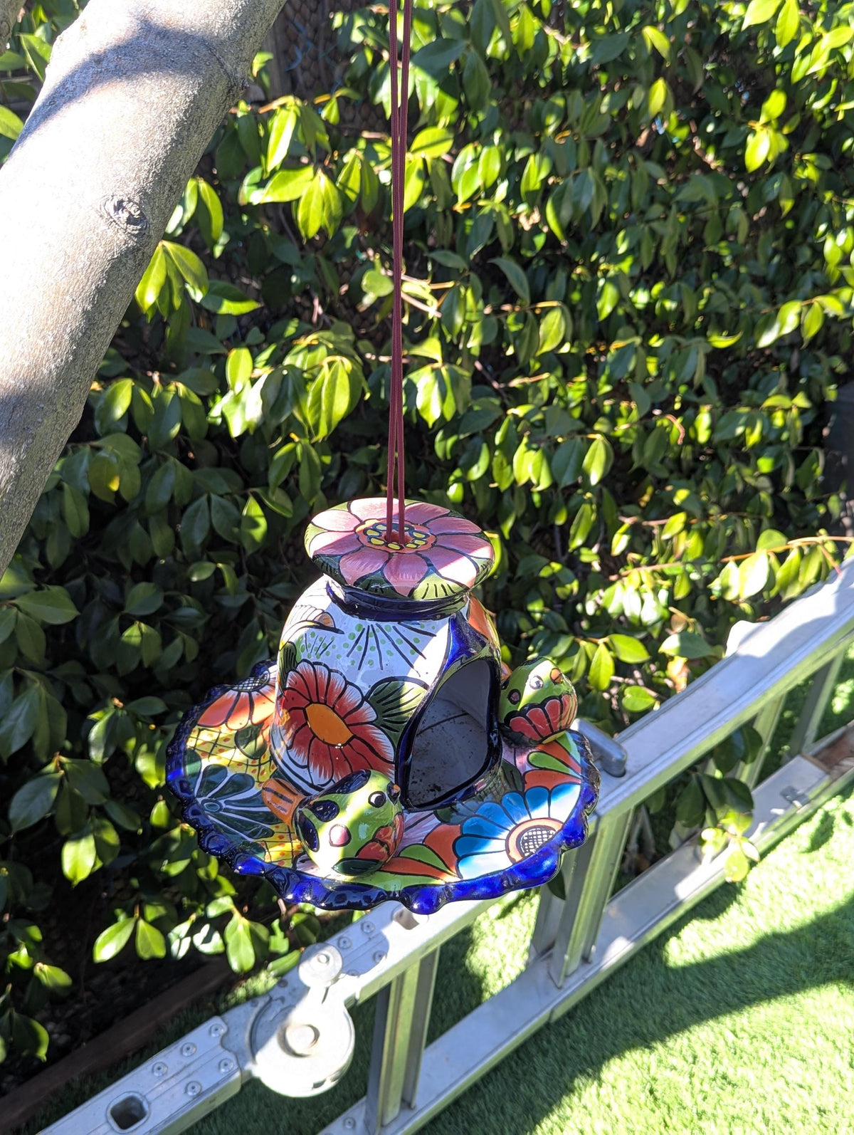 Talavera Bird Feeder, Handmade Mexican Ceramic Feeding Station