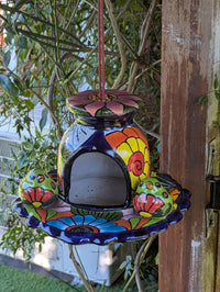 Talavera Bird Feeder, Handmade Mexican Ceramic Feeding Station