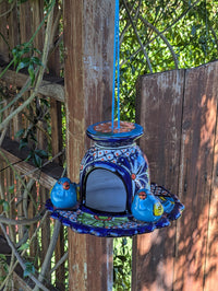 Talavera Bird Feeder, Handmade Mexican Ceramic Feeding Station