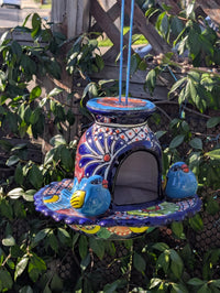 Talavera Bird Feeder, Handmade Mexican Ceramic Feeding Station