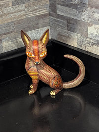 Alebrije Chihuahua Figurine | Hand-Carved & Hand Painted Mexican Folk Art from Oaxaca