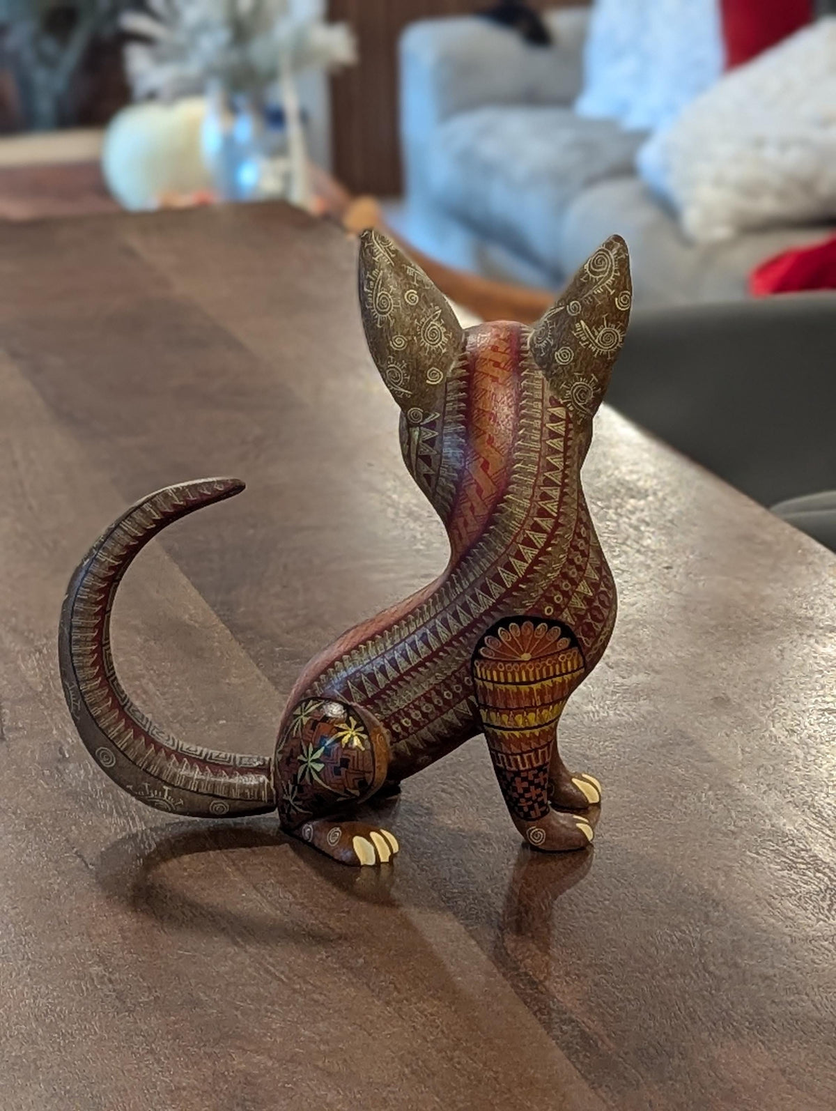 Alebrije Chihuahua Figurine | Hand-Carved & Hand Painted Mexican Folk Art from Oaxaca