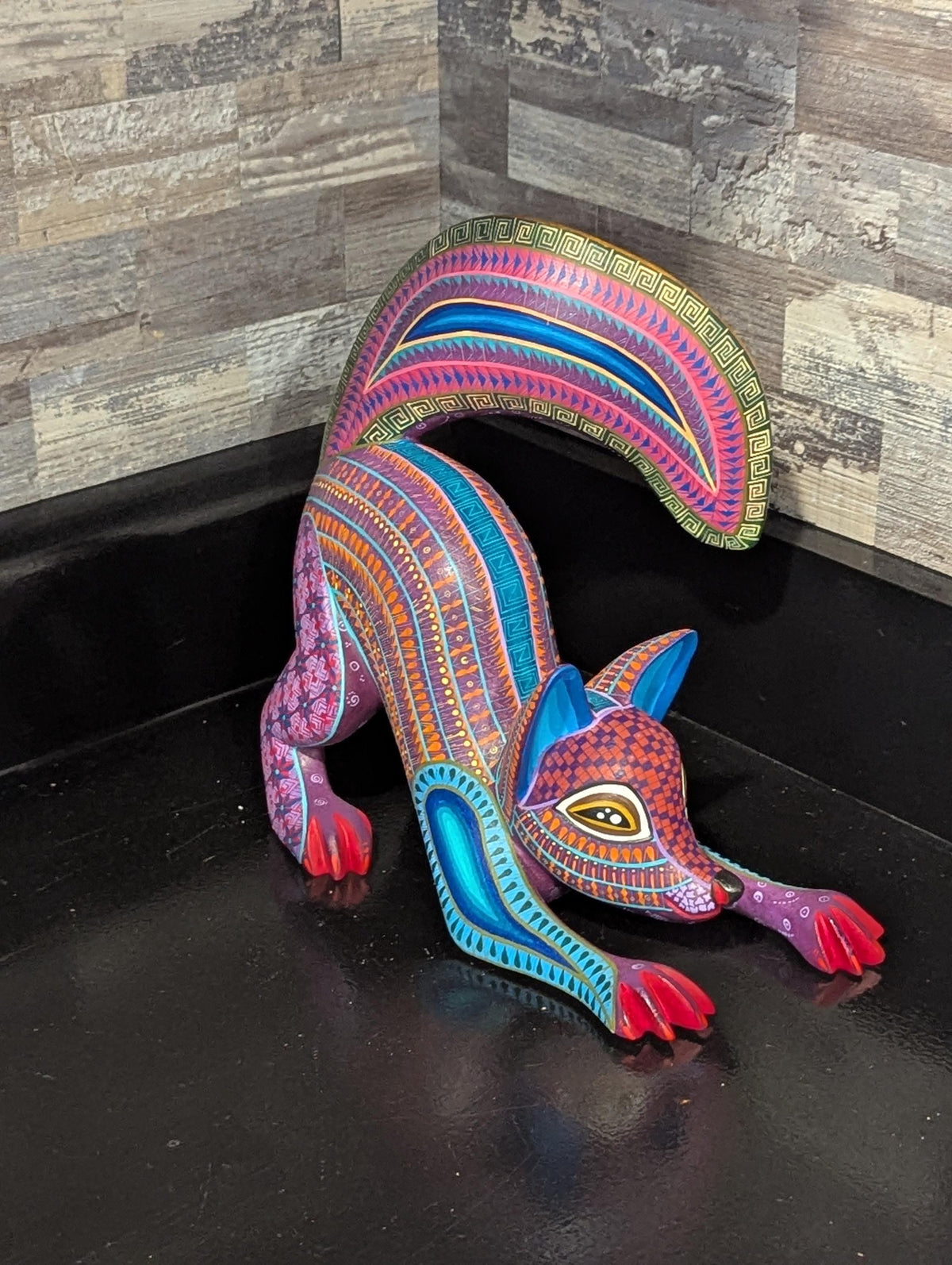 Alebrije Skunk Figurine | Hand-Carved & Hand Painted Mexican Folk Art from Oaxaca