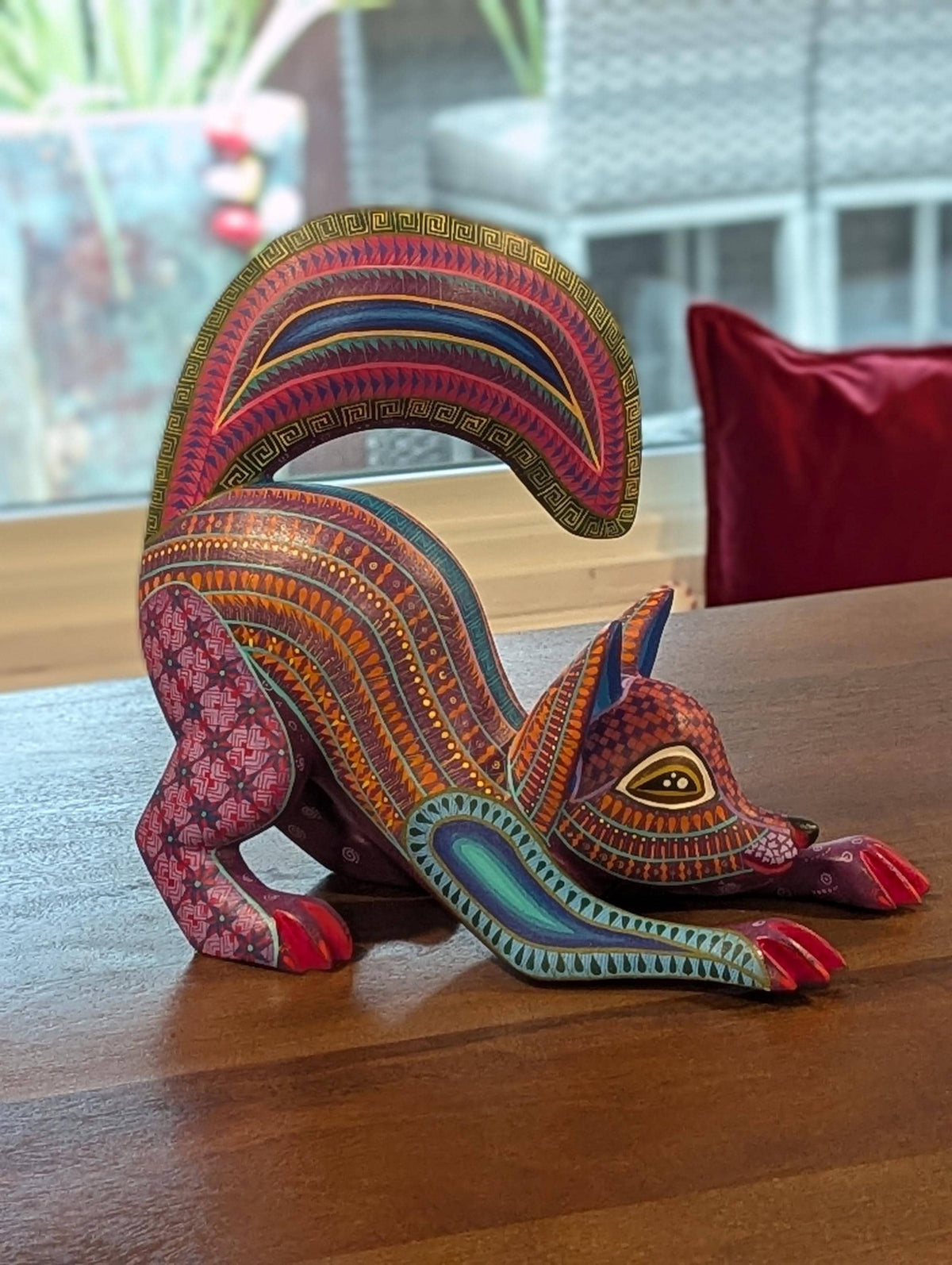 Alebrije Skunk Figurine | Hand-Carved & Hand Painted Mexican Folk Art from Oaxaca