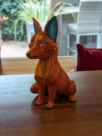 Alebrije Fox Figurine | Hand-Carved & Hand Painted Mexican Folk Art from Oaxaca
