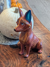 Alebrije Fox Figurine | Hand-Carved & Hand Painted Mexican Folk Art from Oaxaca