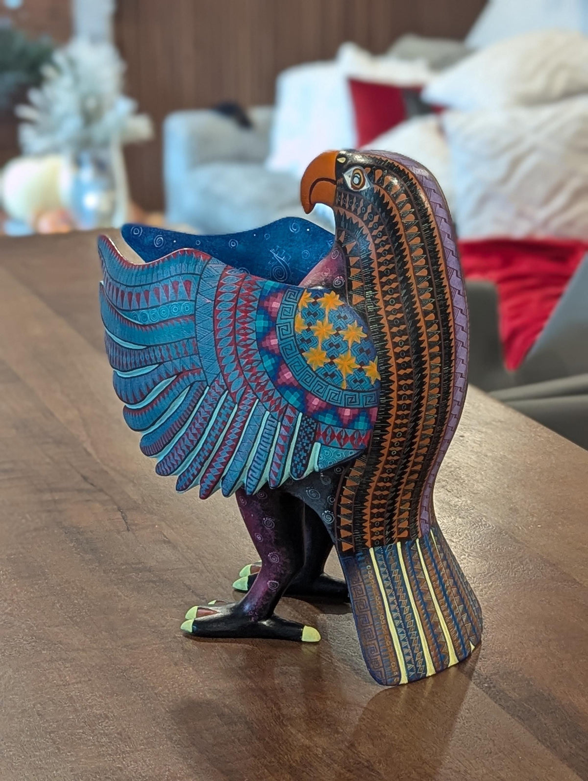 Alebrije Eagle Figurine | Hand-Carved & Hand Painted Mexican Folk Art from Oaxaca